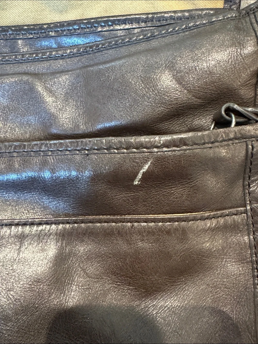Vintage Andrew Marc Brown Leather Messenger Bag with Adjustable Strap